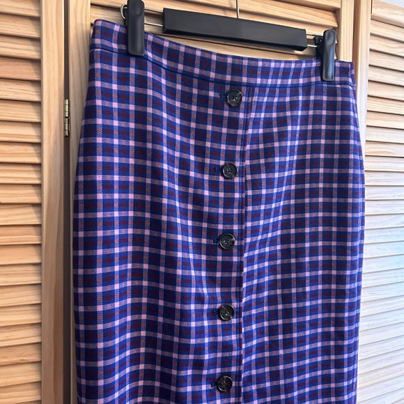 J. Crew Skirts New Button Pencil J Crew Plaid Skirt Poshmark